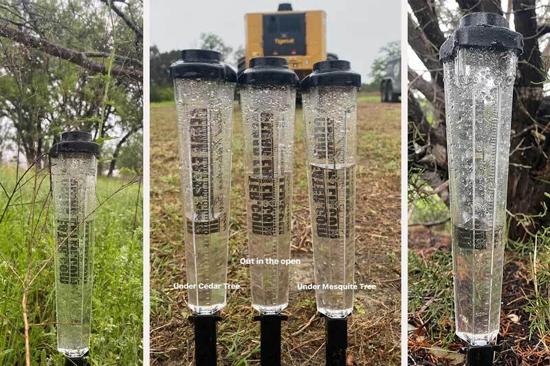 Water retention levels in Texas after land clearing